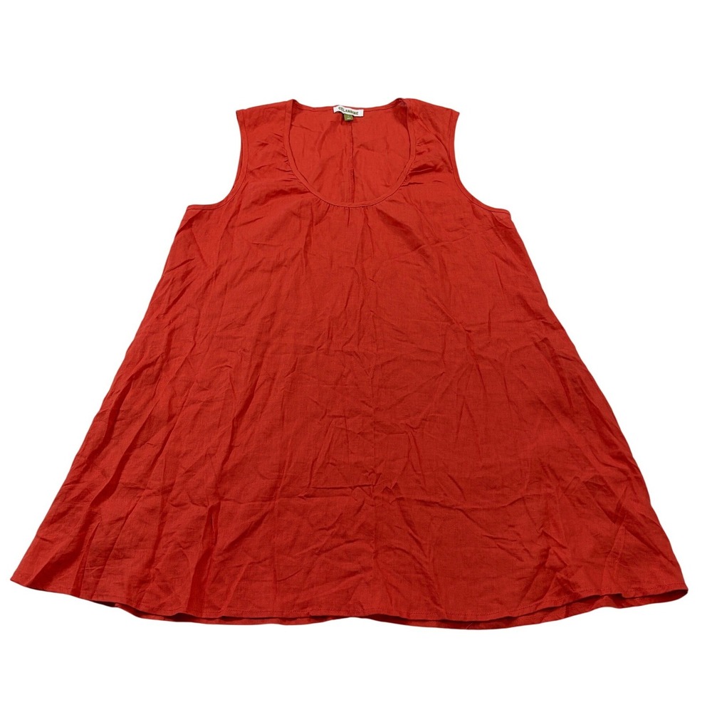 Anthropolgie Celandine Rust Linen Sleeveless Tunic Top Relaxed Fit Small